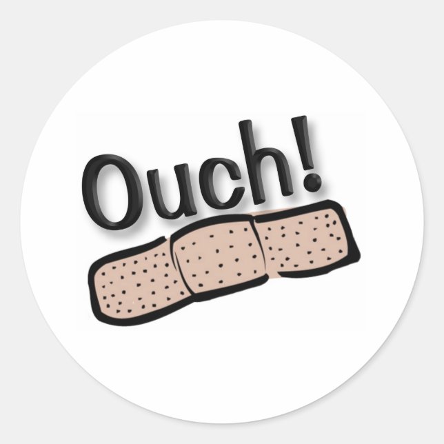 Ouch Classic Round Sticker (Front)