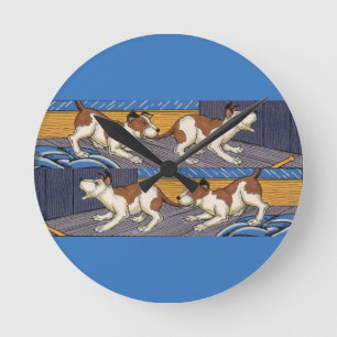 OUCH! dog bites dog Round Clock