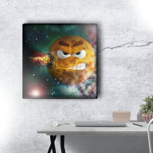 "Ouch!" - Planet Asteroid/Meteorite Collision Canvas Print