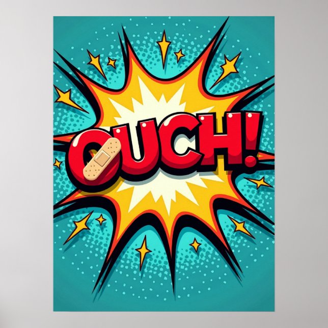 OUCH! Pop Art Comic Explosion Poster (Front)