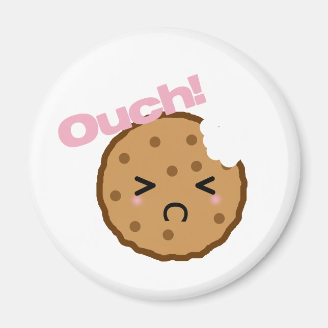 "Ouch!" says the Kawaii Cookie Magnet (Front)