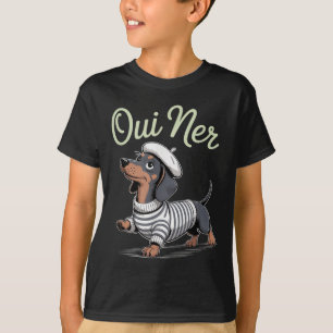 Oui Ner Dachshund Wiener Dog French Humour Funny S T-Shirt