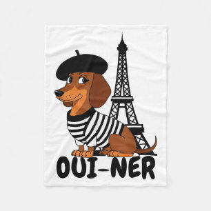Oui-ner Dog Funny Dachshund Wiener Sausage Ween Do Fleece Blanket