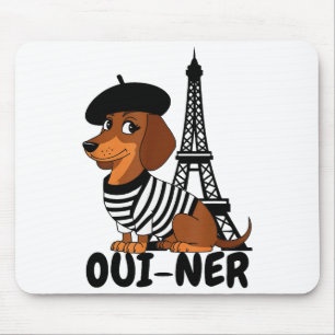 Oui-ner Dog Funny Dachshund Wiener Sausage Ween Do Mouse Mat
