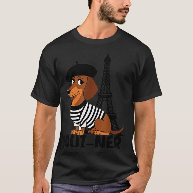 Oui-ner Dog Funny Dachshund Wiener Sausage Ween Do T-Shirt (Front)
