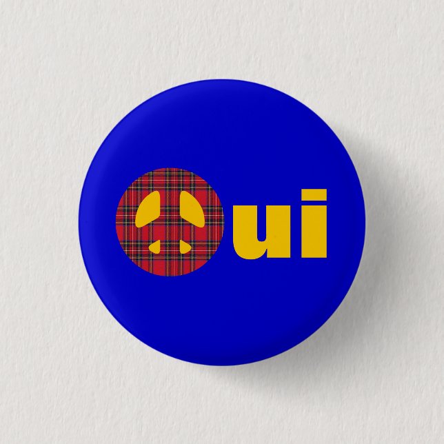 Oui No Trident Scottish Independence Badge (Front)