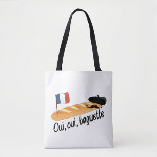Oui Oui Baguette - Funny French Food Tote Bag