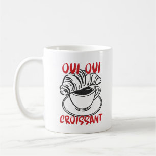 Oui Oui Croissant – Cute French Coffee Breakfast Mug