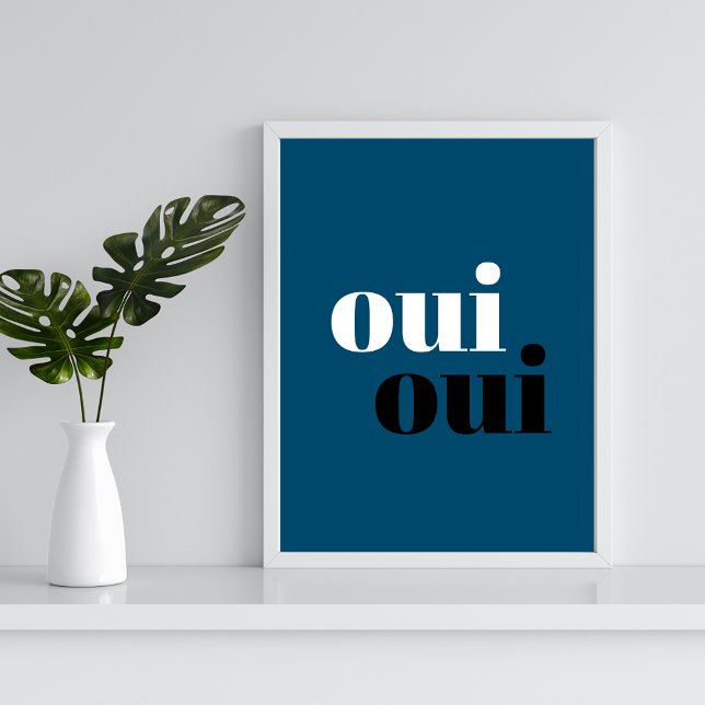 oui oui Modern Blue Simple typography bathroom Pos Poster (Creator Uploaded)