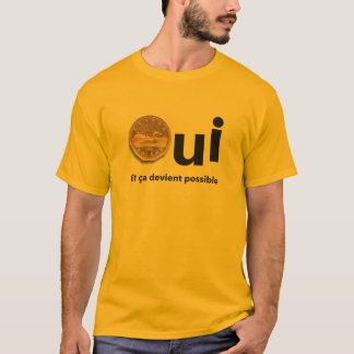 OUI Québec Référendum 1995 affiche Dollars Jaune T-Shirt