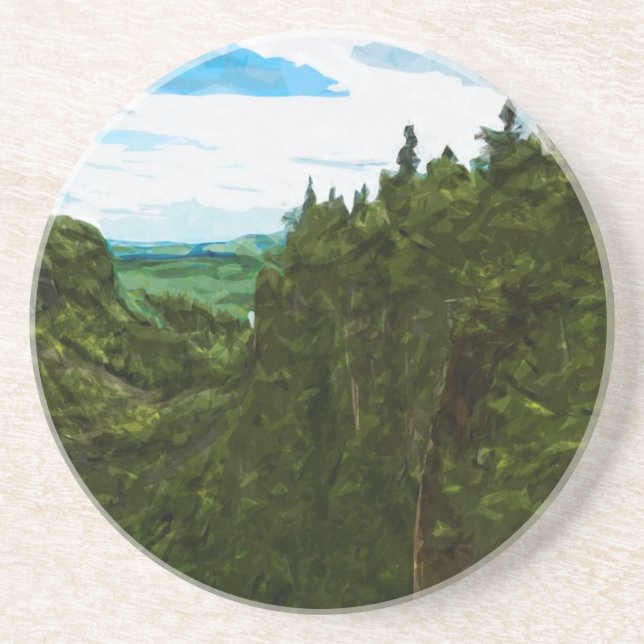 Ouimet Canyon Canada Abstract Impressionism Coaster (Front)