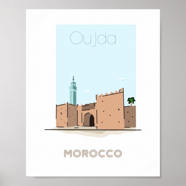 Oujda city travel poster - morocco travel poster  (Front)