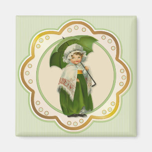 Ould Ireland Irish Umbrella Girl Magnet