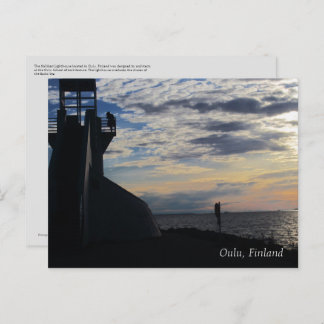 Oulu Finland: Nallikari Beach Lighthouse Postcard