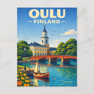 Oulu Finland Vintage Travel Scandinavian Postcard