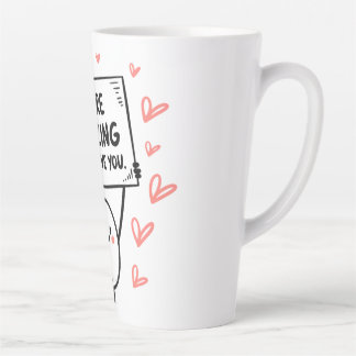 ound character with a smiling face  latte mug
