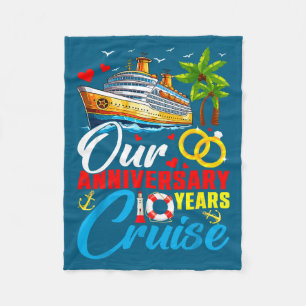 Our 10 years anniversary cruise husband wife coupl fleece blanket