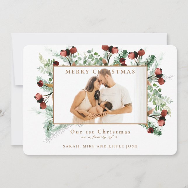 Our 1st Christmas as a Family of 3 Photo  (Front)