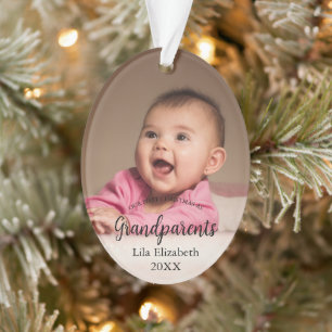 Our 1st Christmas as Grandparents Baby Photo Ornament