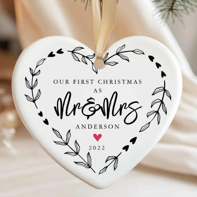 Our 1st Christmas As Mr. & Mrs. Ceramic Ornament (Creator Uploaded)
