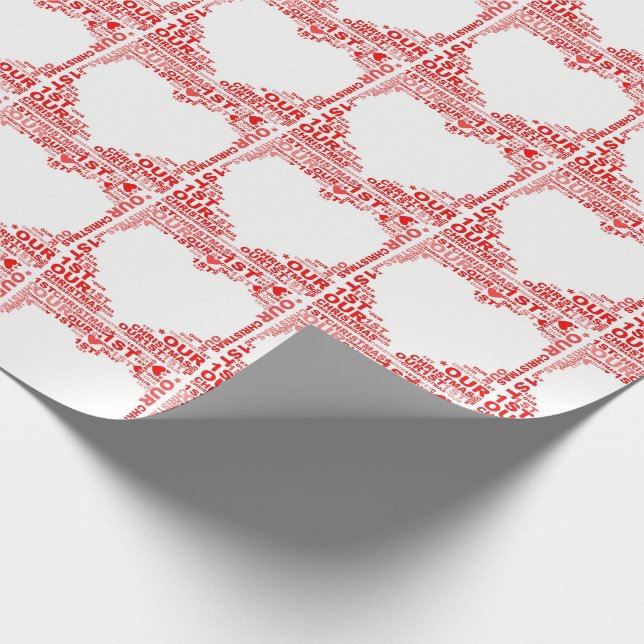 Our 1st Christmas Christmas Heart Wrapping Paper (Corner)