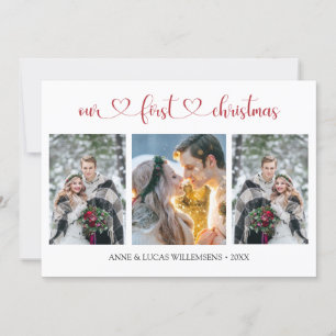 Our 1st Christmas Couple Photo Flat Card