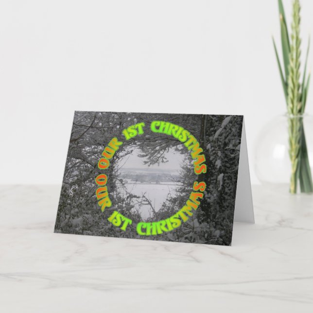 Our 1st Christmas Holidays Winter Snow Photo Card (Front)