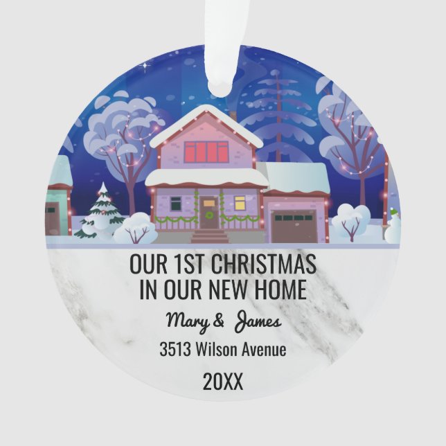 Our 1st christmas in our new home Custom Message Ornament (Front)