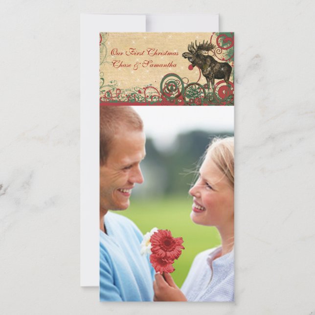 Our 1st Christmas Moose Photo Card (Front)