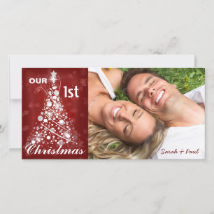 Our 1ST Christmas Photo Modern Christmas Tree Holiday Card