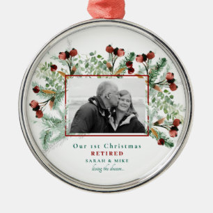 Our 1st Christmas Retired B/W Photo Christmas  Met Metal Tree Decoration