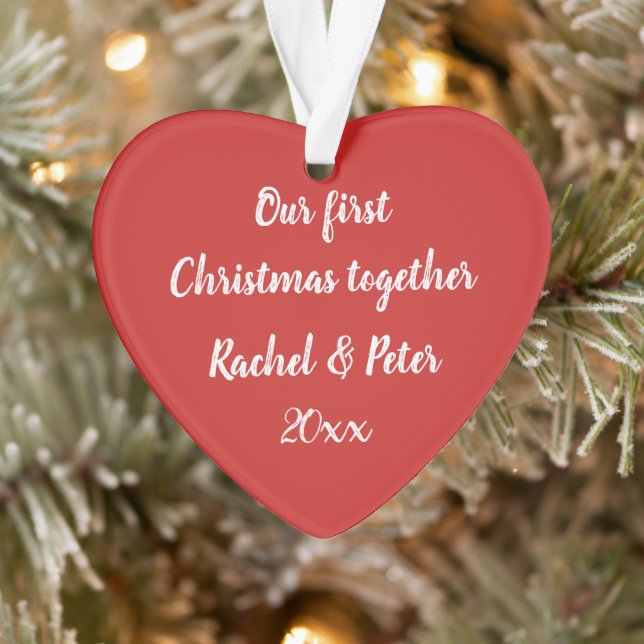 Our 1st Christmas together Acrylic heart ornament (Tree)