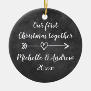 Our 1st Christmas together custom tree ornament