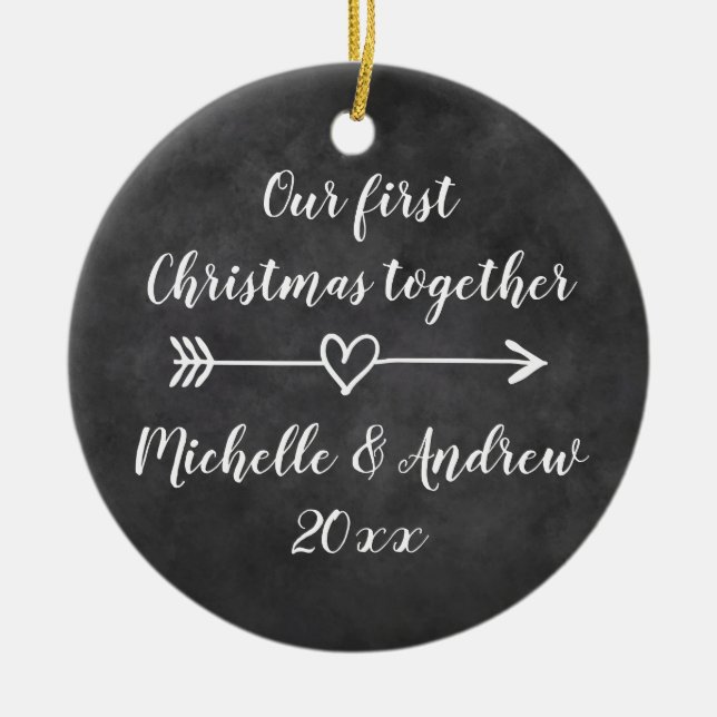 Our 1st Christmas together custom tree ornament (Front)