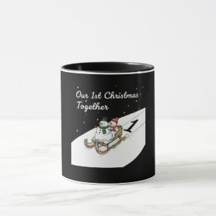 Our 1st Christmas Together Cute Snowman Couple Mug