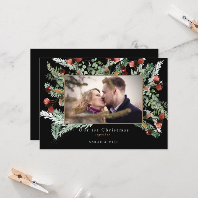 Our 1st Christmas Together Photo Black (Front/Back In Situ)