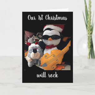 OUR ***1st CHRISTMAS*** WILL ROCK-ROCKIN' PENQUIN Holiday Card