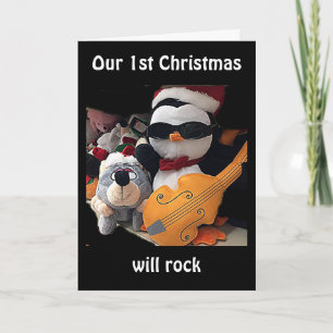 OUR "1st CHRISTMAS" WILL ROCK-ROCKIN' PENQUIN Holiday Card