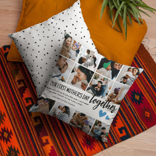 Our 1st Mother's Day Together! Photo Collage Cushion