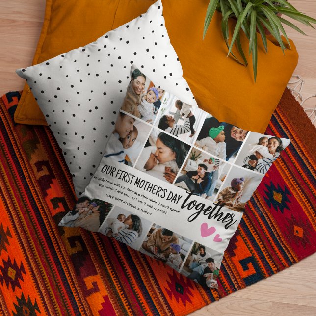 Our 1st Mother's Day Together! Photo Collage Cushion (Creator Uploaded)