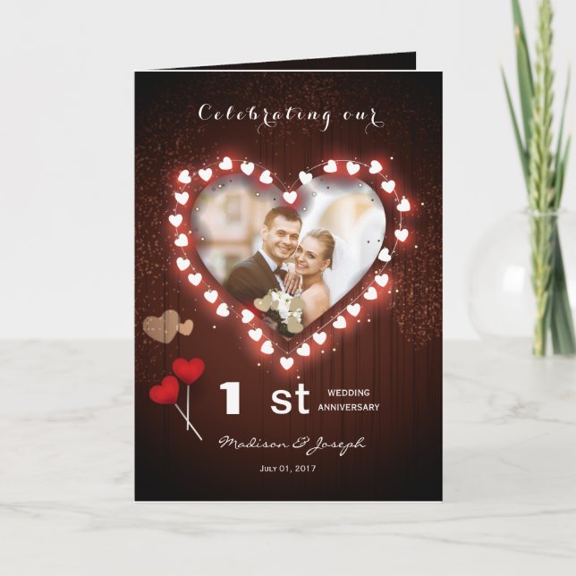 Our 1st wedding anniversary greeting card (Front)