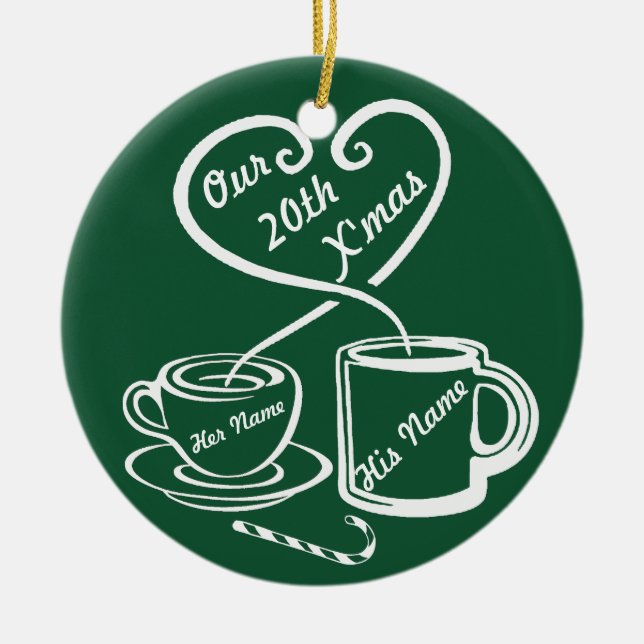 Our 20th Christmas Ceramic Tree Decoration (Front)