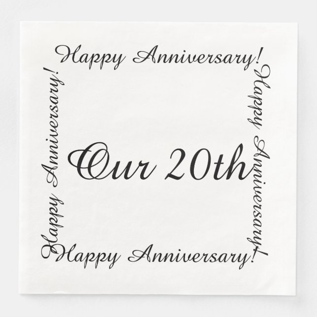 Our 20th Happy anniversary Napkin (Front)