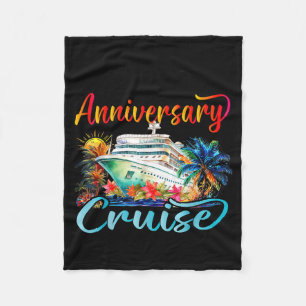 Our 40th anniversary cruise husband wife couple cr fleece blanket