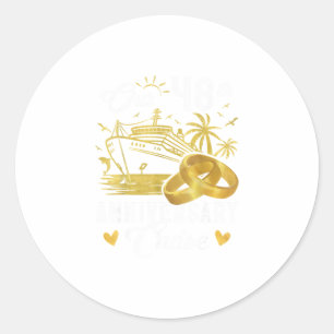 Our 48th Anniversary Golden Cruise Vacation Couple Classic Round Sticker