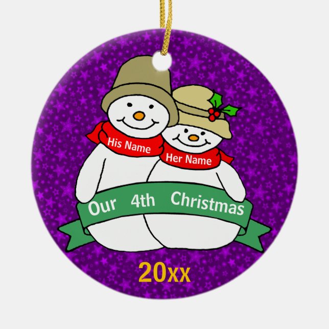 Our 4th Christmas Ceramic Tree Decoration (Front)