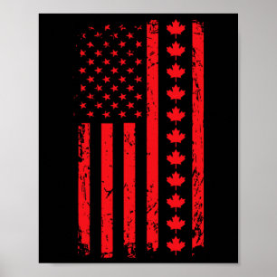 Our 51st State Of America American Flag With Canad Poster