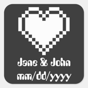 Our 8-Bit Hearts in Black Sticker