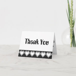 Our 8-Bit Hearts in Black Thank You Card