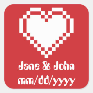 Our 8-Bit Hearts in Cherry Sticker